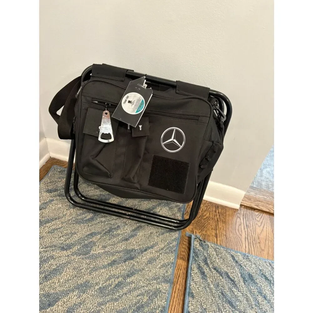 Mercedes Black Men’s Basecamp Cooler Bag with Integrated Foldable Stool